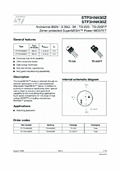 DataSheet STP3HNK90Z pdf